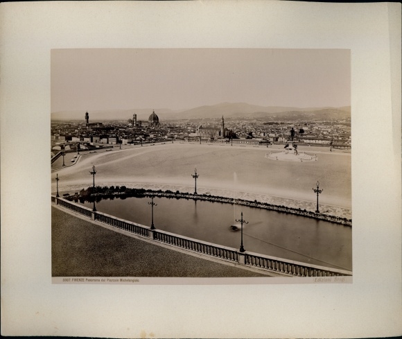 foto rond 1880, Firenze Florence Toscana, Panorama dal Piazzale Michelangiolo