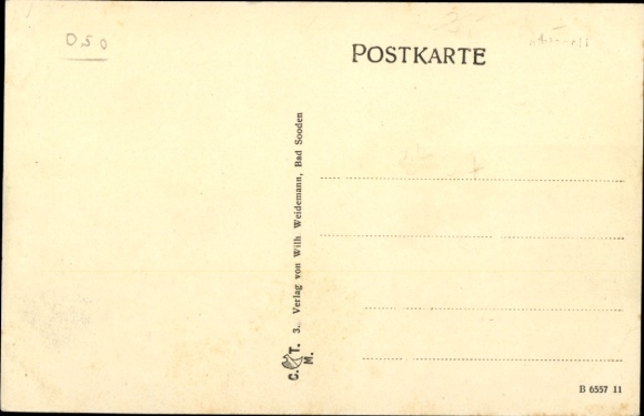 Postcard Rimbach Bornhagen im Eichsfeld, Hanstein Castle, view of the town, fields