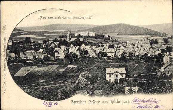 Postcard Hilchenbach in Westphalia, view of the town, Ferndorfthal