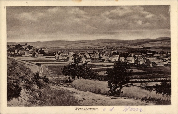 Postcard Wernshausen Schmalkalden in the Thuringian Forest, general view
