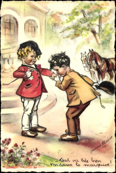 Artist Postcard Bouret, Germaine, Everything is fine, Madame la marquise