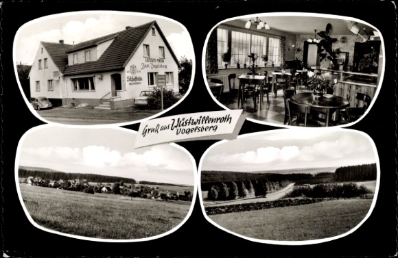 passe-partout Ak Wüstwillenroth Birstein in Hessen, Gasthof Zum Vogelsberg, panorama