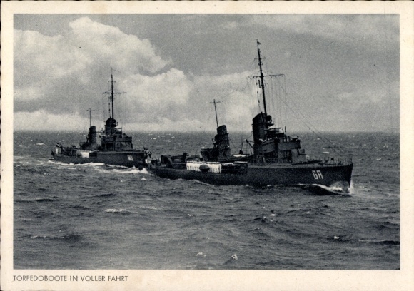 Ak Deutsche Kriegsschiffe, Torpedoboote in voller Fahrt, GR, MÖ, Kriegsmarine