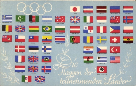 PC Olympia Berlin 1936, flags of the participating countries