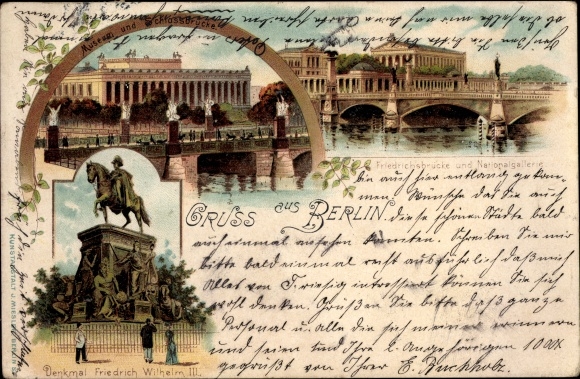 lito Berlin Mitte, Pomnik Fryderyka Wilhelma II, Schlossbrücke, Galeria Narodowa