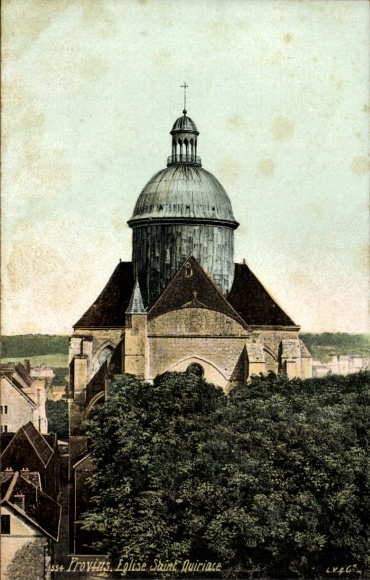 Ak Provins Seine et Marne, Eglise Saint Quiriace,  Architektur, farbige 