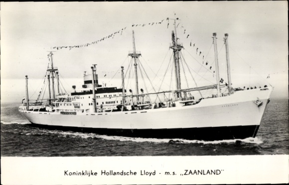 Ak stoomschip MS Zaanland, Koninklijke Nederlandse Lloyd KHL