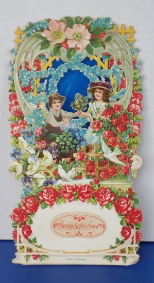 Backdrop Card 3D Wafer Standee Congratulations Boy and Girl Flowers Roses Clover