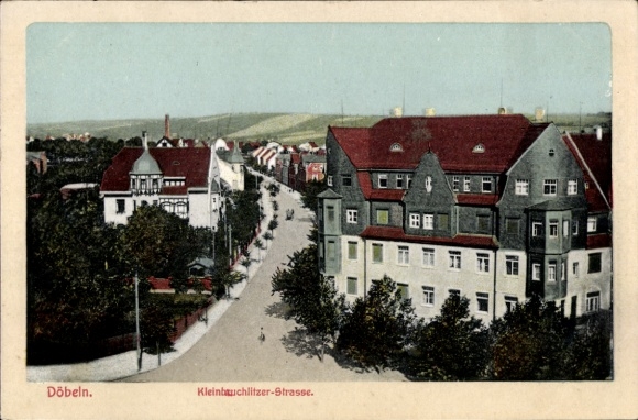 Ak Kleinbauchlitz Döbeln in Sachsen, Kleinbauchlitzer-Strasse, Häuser, Straßenansicht