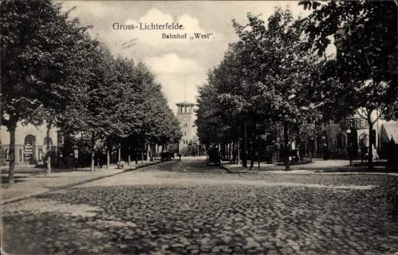 Postcard Berlin Steglitz Groß Lichterfelde, West Station