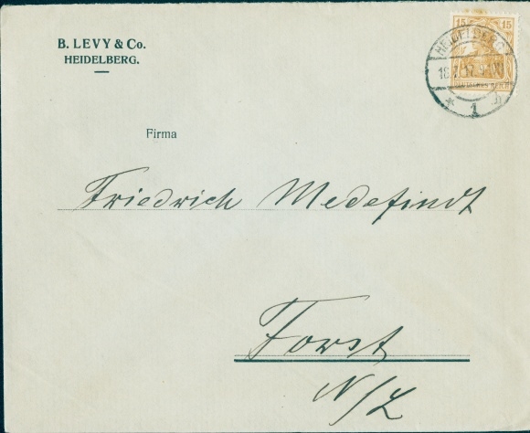 Briefumschlag B. Levy & Co., Heidelberg