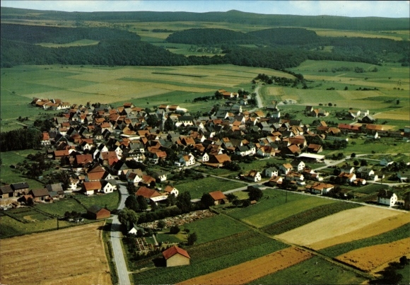 PC Deisel Trendelburg in the Weserbergland, panorama, aerial photo