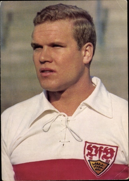 KP Klaus Dieter Sieloff, niemiecki piłkarz, VFB Stuttgart, zdjęcie z kolekcji Aral