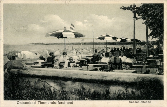 Ak Timmendorfer Strand in Ostholstein, Terrassenpartie, Seeschlösschen