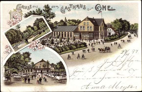 Litho Garstedt Norderstedt in Schleswig Holstein, Gasthaus zur Ohe