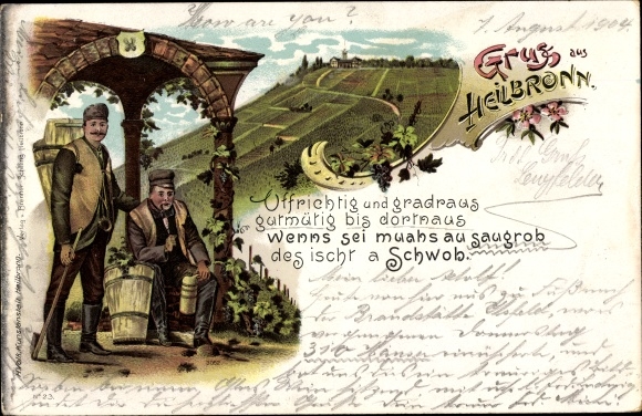 Chromo-Litho Heilbronn am Neckar, Schwob, vintage, Hottenträger, Buttenträger