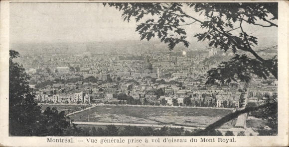 Postcard Montreal Québec Canada, aerial view of Mont Royal, city view