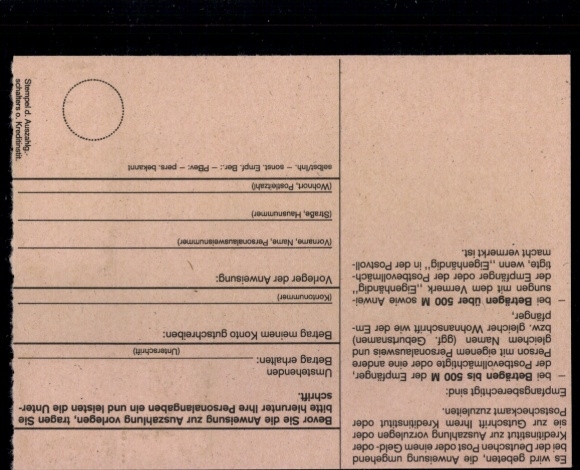 Michel No. 1488 (4) on credit note, payment slip