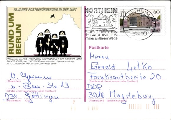 KP Northeim w Dolnej Saksonii, 75 lat poczty lotniczej, Wokół Berlina, Filatelistyka, XXVII Kongres