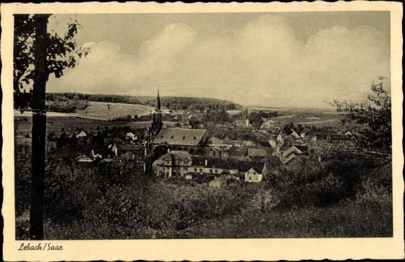 Postcard Lebach in Saarland, panorama of the place