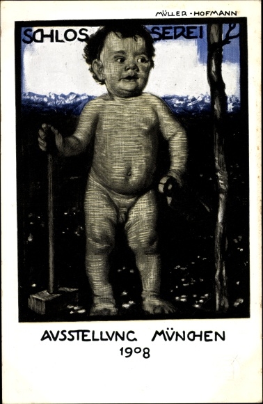 Artist PC Müller Hofmann, Munich, exhibition 1908, locksmith&#39;s shop