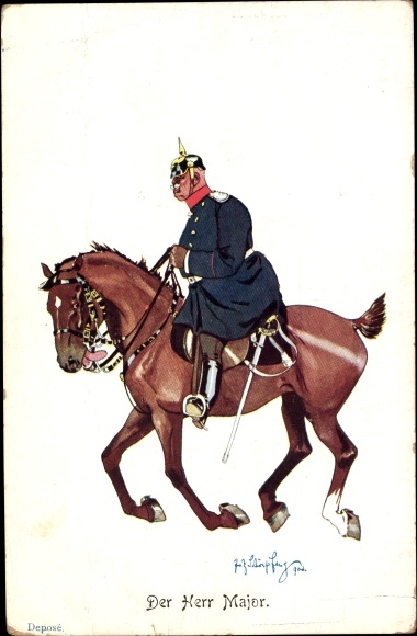 Artysta lito Schönpflug, Fritz, Major, karykatura