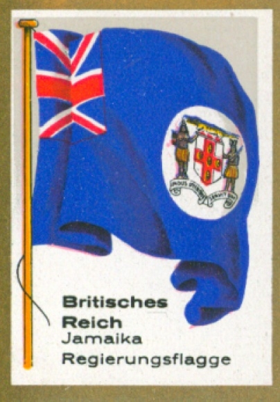 Sammelbild Ulmenried Fahnenbilder Nr. 382, Britisches Reich, Jamaika, Regierungsflagge