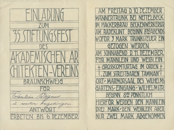 Studentika Klapp Postcard Braunschweig in Lower Saxony, 35th Foundation Festival Academic Architects Association