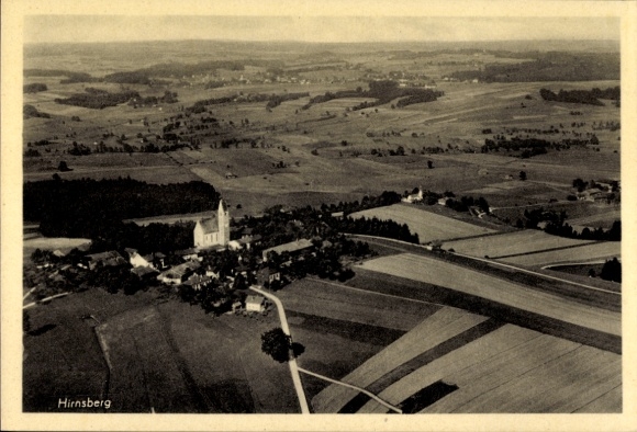 Postcard Hirnsberg Bad Endorf in Chiemgau Upper Bavaria, aerial photograph