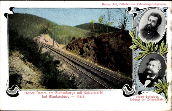 Postcard Harz rack railway, Hoher Damm am Eichenberge with Kaiserwarte, Albert Schneider, Roman Abt