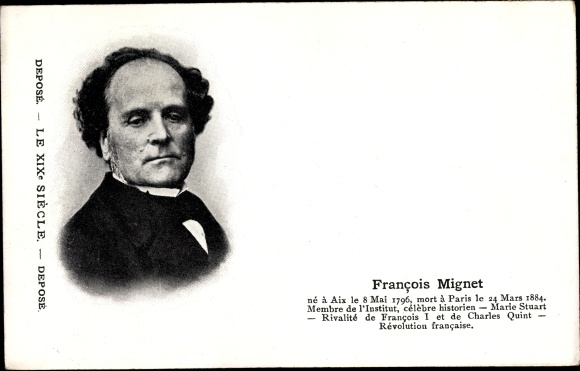 Postcard François-Auguste Mignet, historian and lawyer, portrait