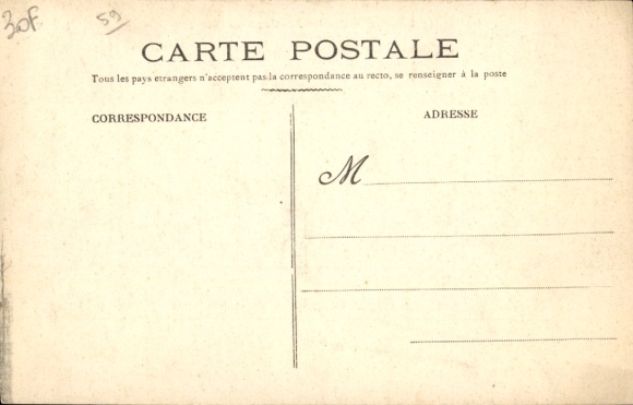 Postcard Valenciennes Nord, station front