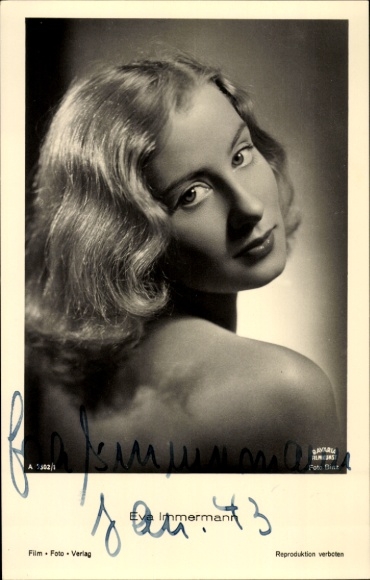Ak Schauspielerin Eva Immermann, Portrait, Autogramm