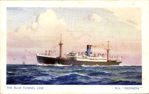 Kunstenaar Ak MV Memnon, Blue Funnel Line