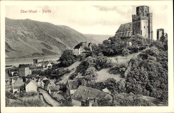 KP Oberwesel am Rhein, częściowy widok, kościół św. Marcina