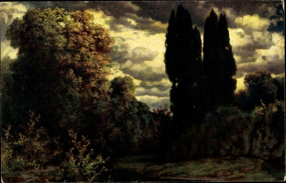 Artist Postcard Rüdisühli, H., Twilight, Advertising, Krone-Briquettes