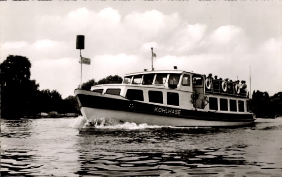 Postcard MS Kohlhase on the Great Wannsee, Star and Circle Shipping Berlin Steglitz