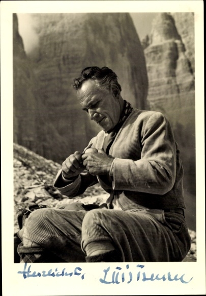 Ak Schauspieler Luis Trenker, Bergsteiger, Portrait, Autogramm