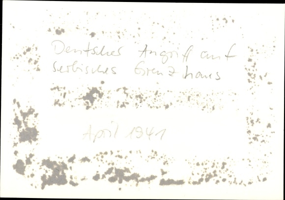 Photo Heinrich Hoffmann, German attack on Serbian border house, April 1941, Wehrmacht