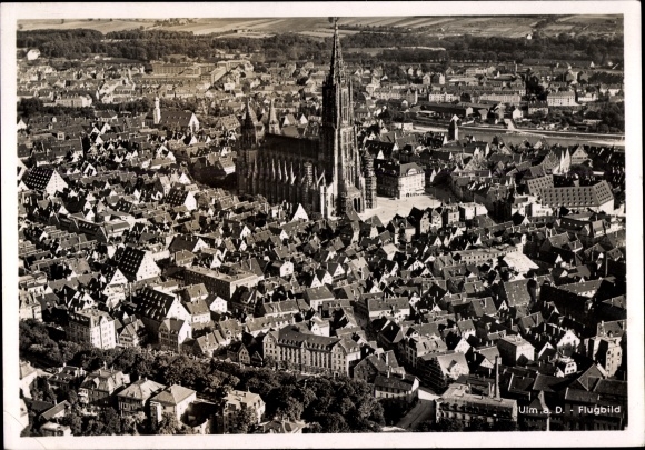 Ak Ulm an der Donau, Panorama, Luftaufnahme