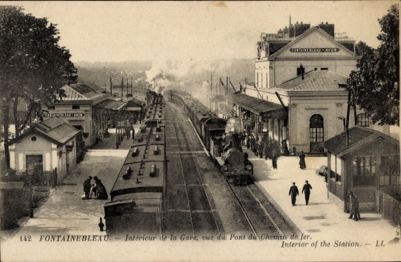 Ak Fontainebleau Seine et Marne, La Gare