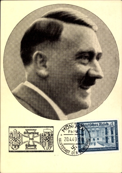 Postcard Führer and Reich Chancellor Adolf Hitler, Portrait, Men of the Time No. 91