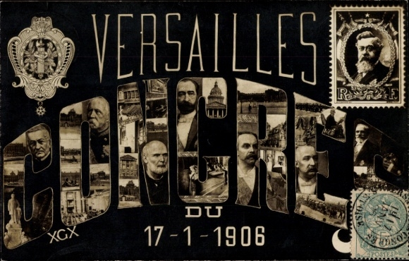 Stamps Letters Postcard Versailles Yvelines, Congres 1906