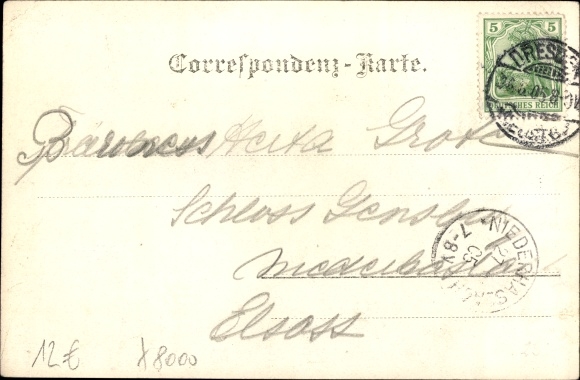Postcard Dresden Pieschen Wilder Mann, town view, house