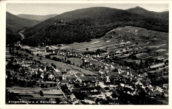 Postcard Klingenmünster on the Wine Route Palatinate, aerial photograph