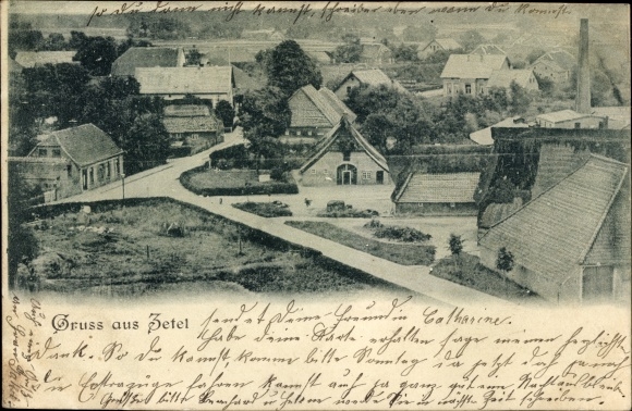 Postcard Zetel in Oldenburg Friesland, total view