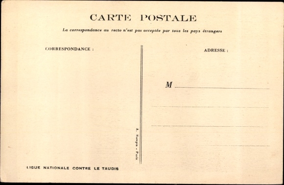 Artist Postcard Poulbot, National League against the Slums, Why don&#39;t you come to school