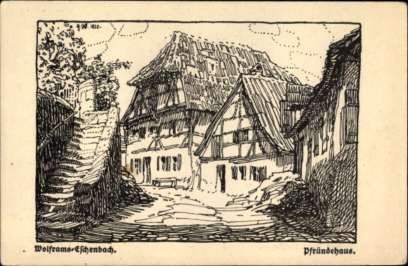 Kunstenaar ansichtkaart Wolfinger, Gretl, Wolframs Eschenbach in Midden-Franken Beieren, benefice