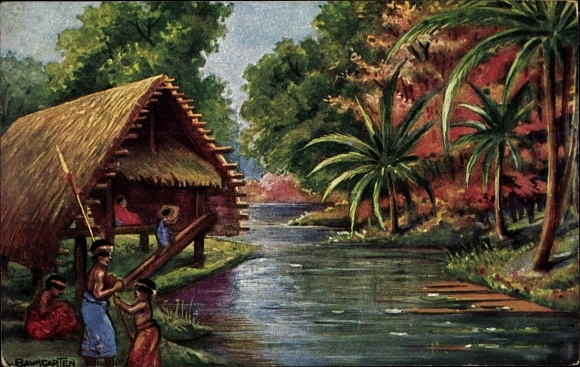 Artist PC Baumgarten, Fritz, Neumecklenburg New Ireland Papua New Guinea, colonial warrior thanks