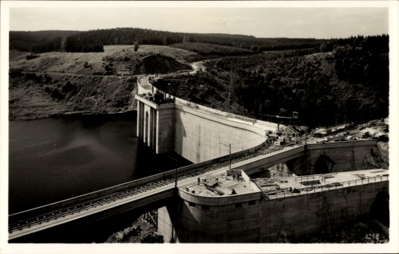 Postcard Saale Orla Kreis, Bleiloch Dam, Saale Dam